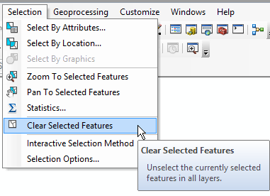 Clear selected features.