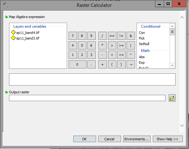 Raster calculator