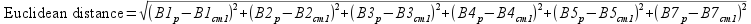 Euclidean distance in 6 dimensions